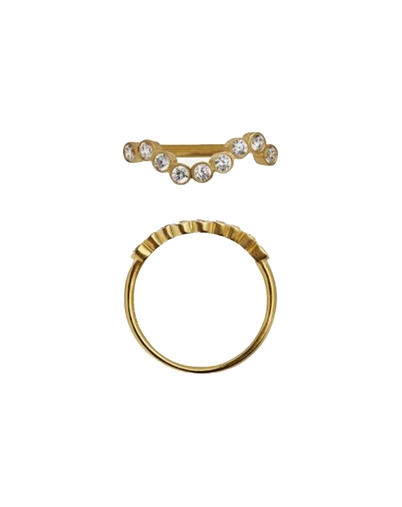 Stine A - Midnight Sparkle Ring - Guldfarvet